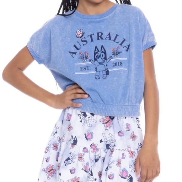 Kids Bluey crop short size 8/10 - Picture 3 of 3